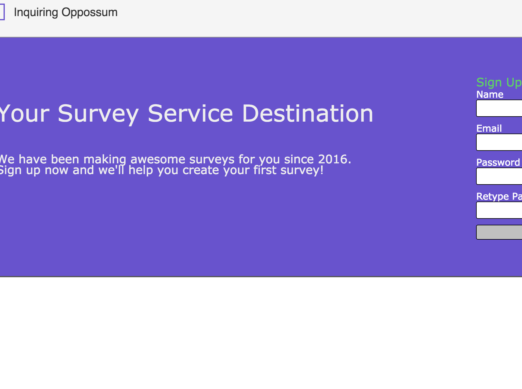 Survey Opposum screenshot